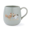 Cooksmart Hen House Lane Belly Mug Happy Family - Sage
