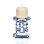 Newgrange Ziggy pillar candleholder with ivory pillar candle.