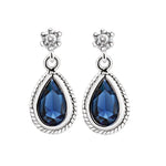 Newbridge Silverware Earrings Blue Stone