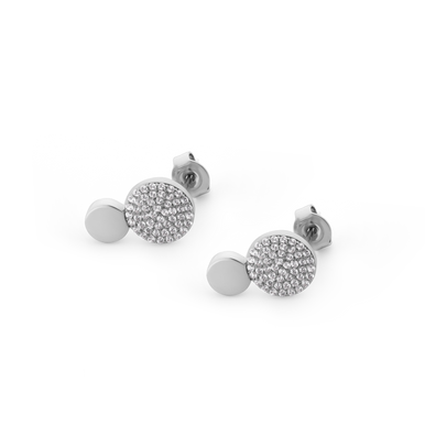 Tipperary Crystal Circle Pave Silver 2 Circle Earrings (BE15245)