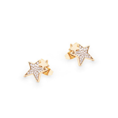 Tipperary Crystal DOUBLE STAR EARRINGS GOLD 165045