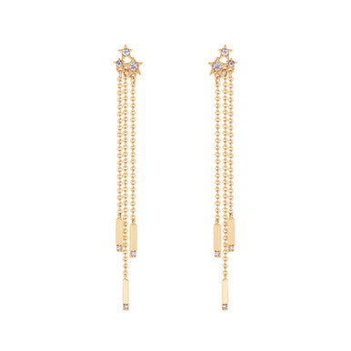 Tipperary Crystal STAR CHAIN EARRINGS GOLD