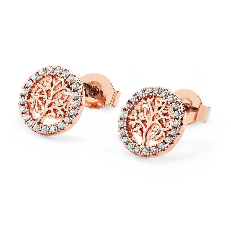 Tipperary Crystal ROSE GOLD TOL CZ CIRCLE STUD EARRINGS 136434