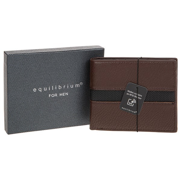 JD EQ for men centre stripe RFID wallet brown 299861