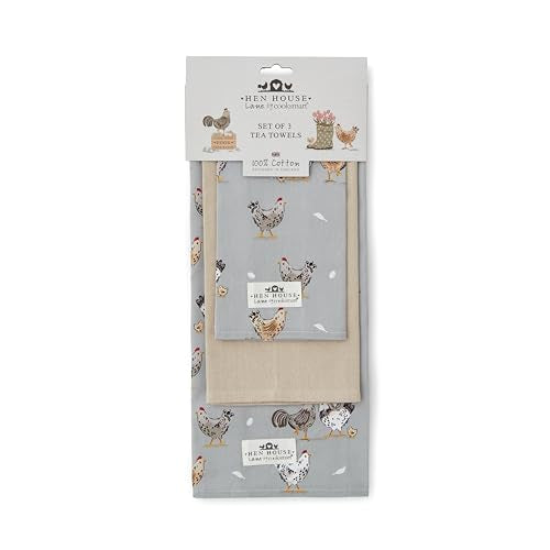 Cooksmart Hen House Lane 3 pack tea towels