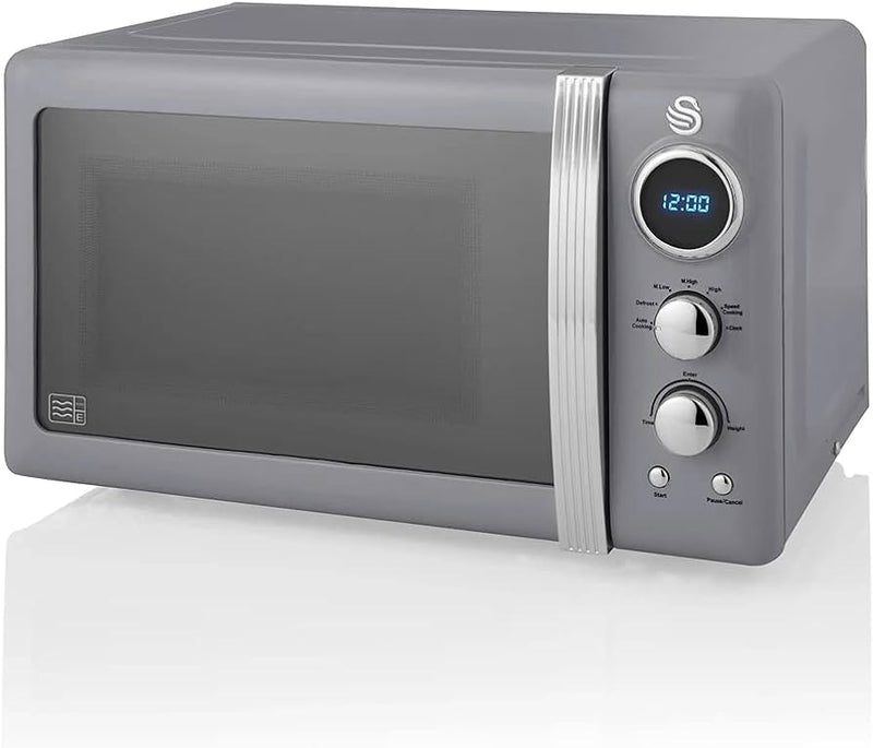 Swan Digital Retro Microwave 800W Grey