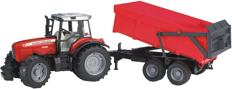 BRUDER MASSEY FERGUSON 7480 TRACTOR & TRAILER