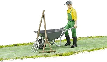 BRUDER FIGURE SET - FARMER WITH ACCESSORIES