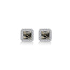NEWBRIDGE ER2713 SQUARE EARRINGS CLEAR AND BLACK STONES