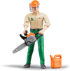BRUDER FORESTRY WORKER WITH ACCESSORIES