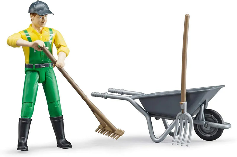 BRUDER FIGURE SET - FARMER WITH ACCESSORIES