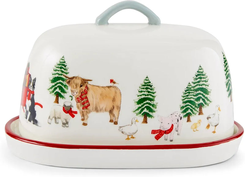 Christmas butter dish hot sale