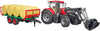 BRUDER CASE IH OPTIM with FRONTLOADER, TRAILER & 8 BALES