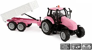 KIDS GLOBE PINK TRACTOR SET W/ LIGHT & SOUND