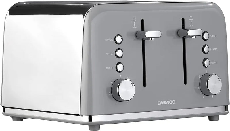 Daewoo Kensington 4 Slice Toaster Grey