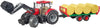 BRUDER CASE IH OPTIM with FRONTLOADER, TRAILER & 8 BALES