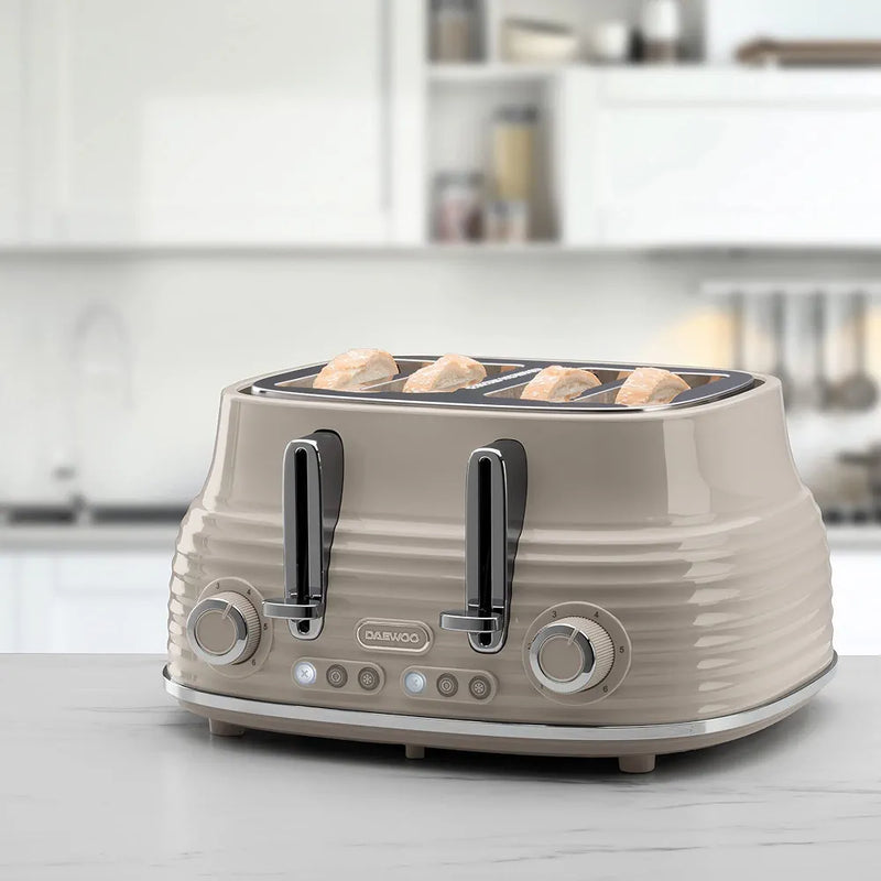 Daewoo 4 Slice Sienna Toaster Taupe