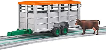 BRUDER LIVESTOCK TRAILER with 1 COW