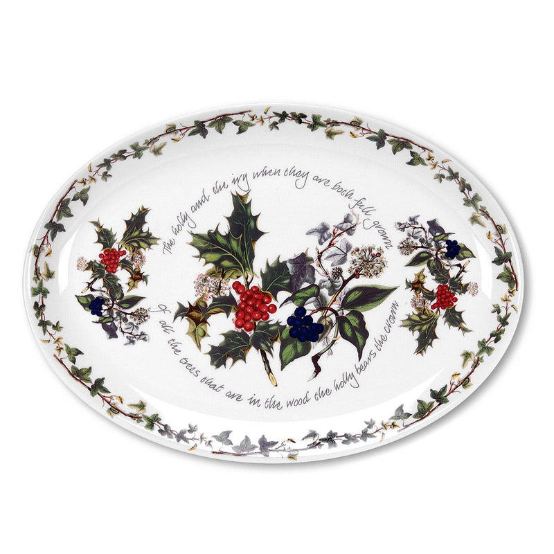 Portmeirion Holly & Ivy Oval Platter 13"