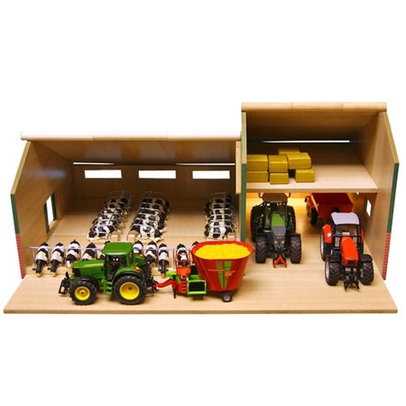 KIDS GLOBE 1:32 CATTLE & MACHINERY SHED