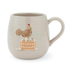Cooksmart Hen House Lane Belly Mug Farm Fresh Eggs - Beige