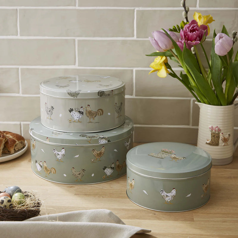 Cooksmart Hen House Lane Set 3 round cake tins