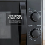 Swan 20lt 700W Manual  Microwave Black