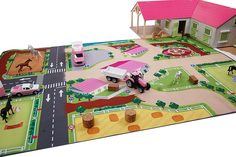 KIDS GLOBE PLAY MAT HORSE RIDING SCHOOL 100 X 150 cm