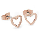 Tipperary Crystal Rose Gold Heart Earrings 109971