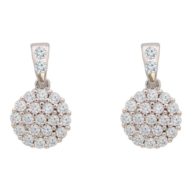 Tipperary Crystal white simple disc drop earrings 123588