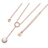 Tipperary Crystal Rose Gold Crystal Circle pearl Drop Necklace 117983