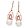 Tipperary Crystal Rose Gold Pink Cz Flame Drop Earrings 118317