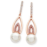 Tipperary Crystal Rose Gold Pink Cz Flame Drop Earrings 118317