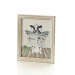 RL COW READING THE PAPER ON THE TOILET WOOD PRINTED PLAQUE