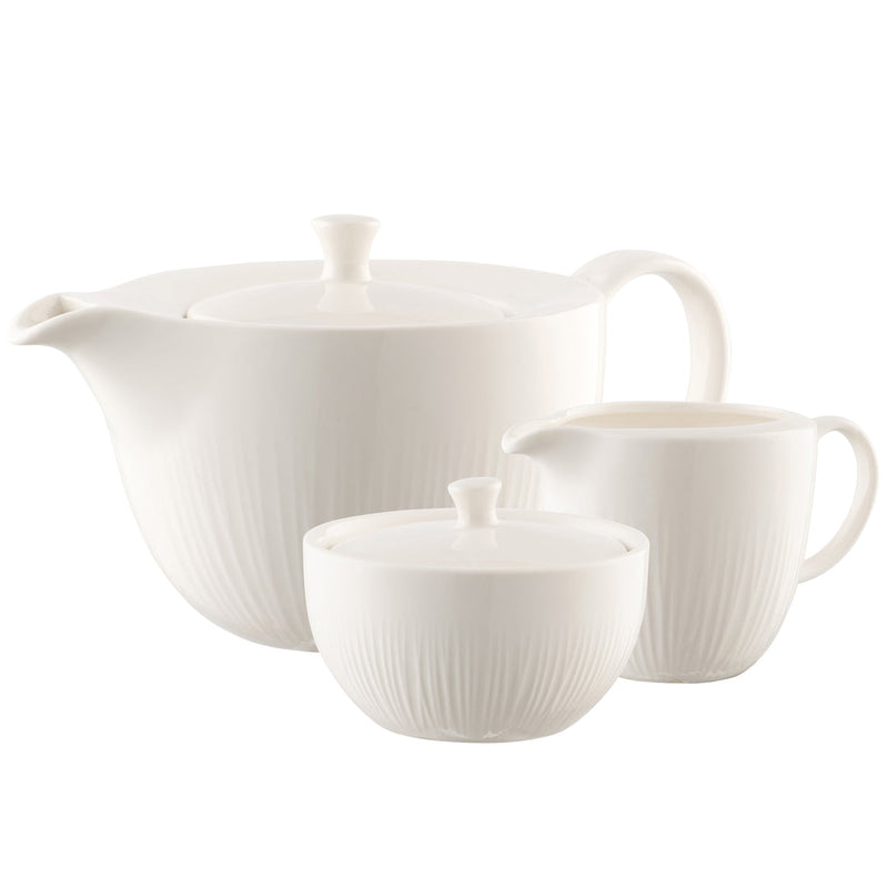 Belleek Living Erne Teaset - Teapot, Cream and Sugar