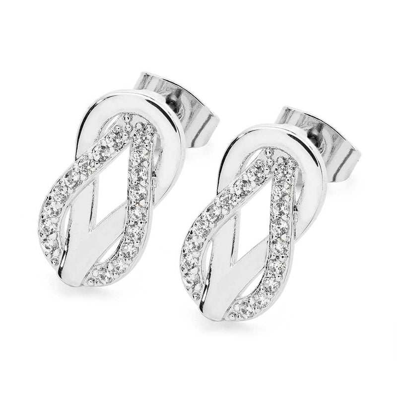 Tipperary Crystal silver double swirl earrings 124059