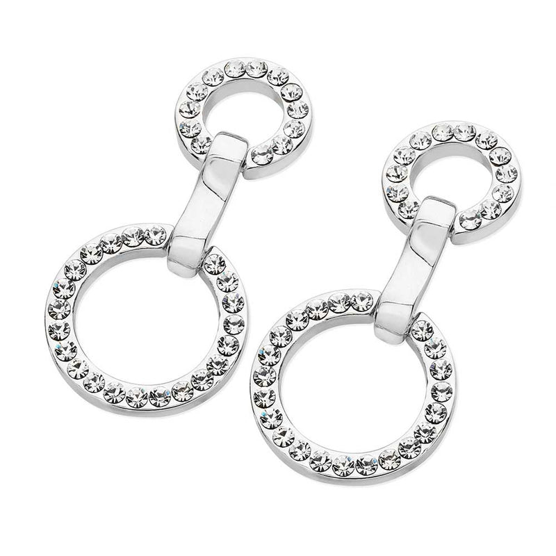 Tipperary Crystal Silver Double Circle Earrings 124073
