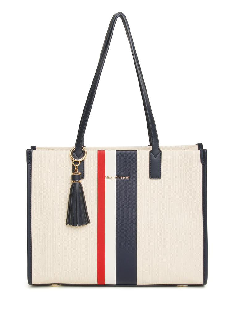 Alice Wheeler AW6121 Navy Amalfi Stripe Tote Bag
