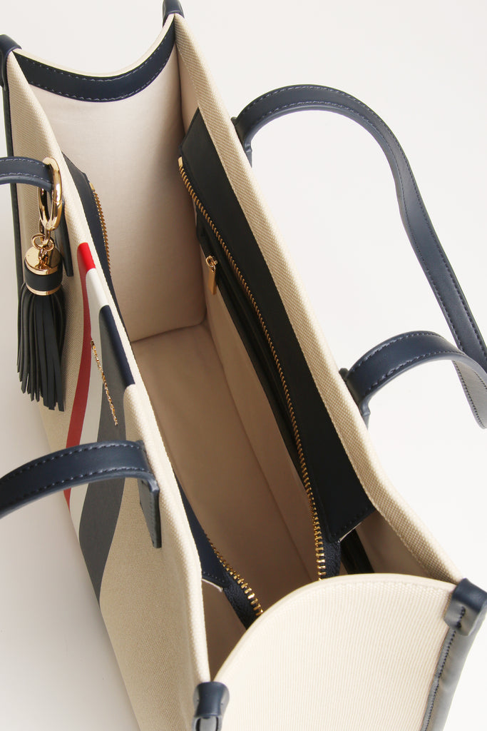 Alice Wheeler AW6121 Navy Amalfi Stripe Tote Bag