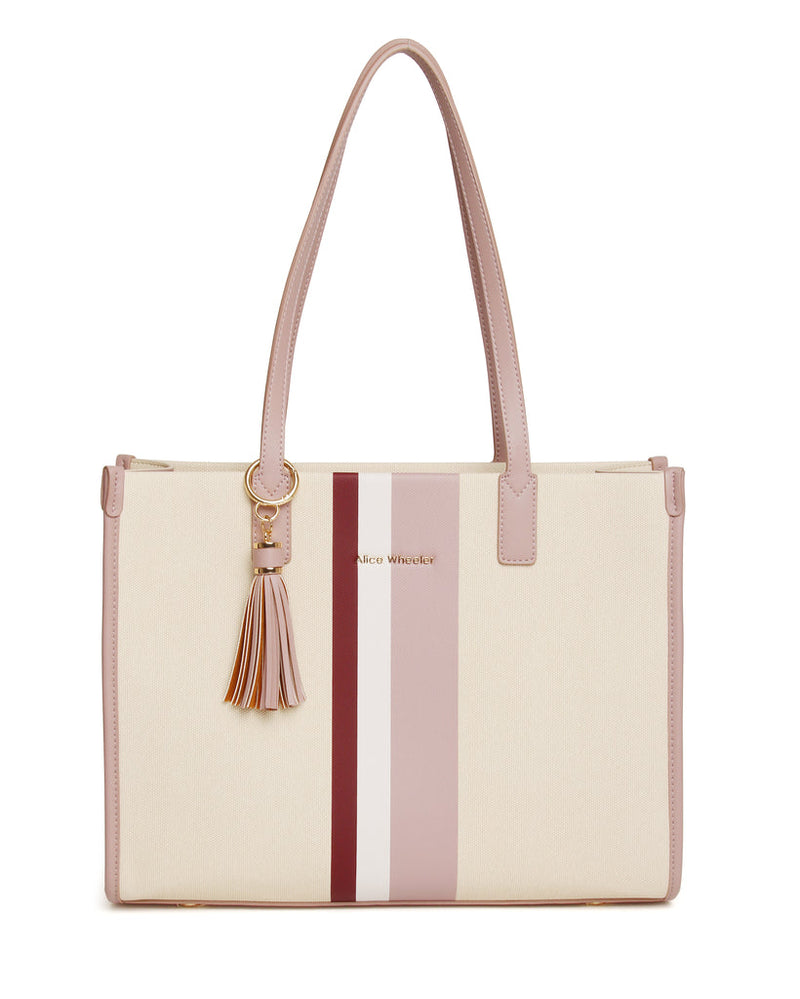 Alice Wheeler AW6123 Pink Amalfi Stripe Tote Bag