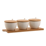 BELLEEK LIVING RIPPLE 3 BOWLS SET