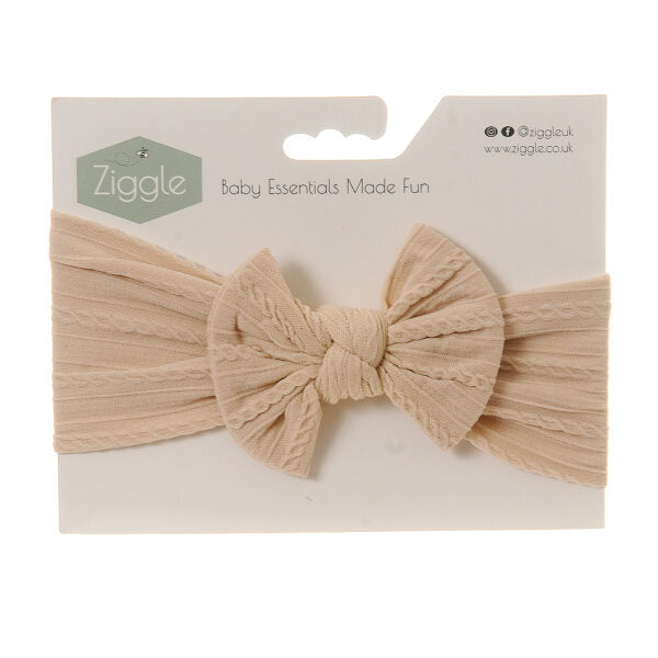 Ziggle cream top bow turban BOW0028