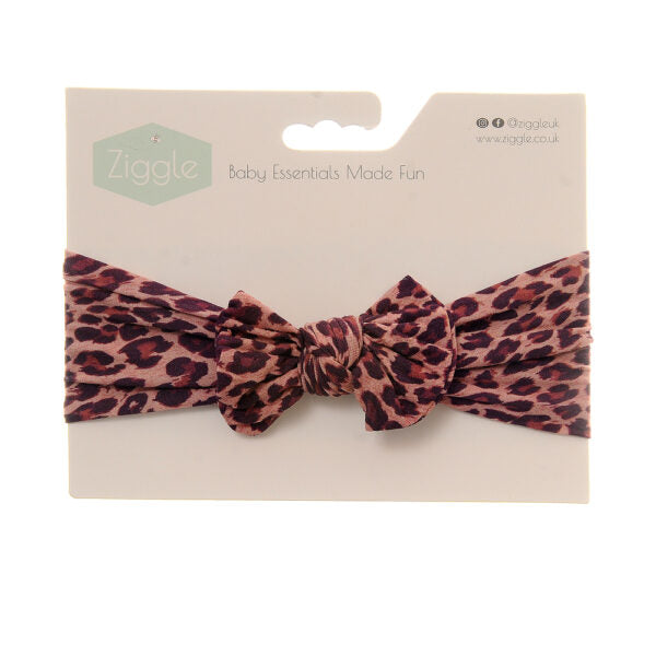 Ziggle leopard print bow turban headband BOW0047