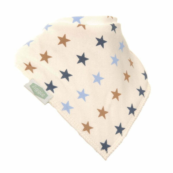 Ziggle Blue and Beige Stars Bib