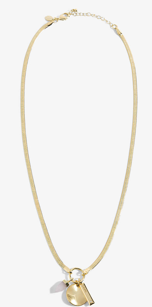 Joma Jewellery Riva 'Love' Rose Quartz Necklace - 5875