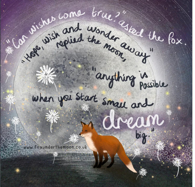 Fox Under The Moon Wishes Card
