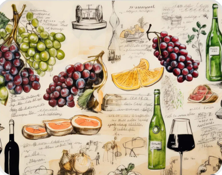 EDD Wine And Grapes Med WorkTop Protector