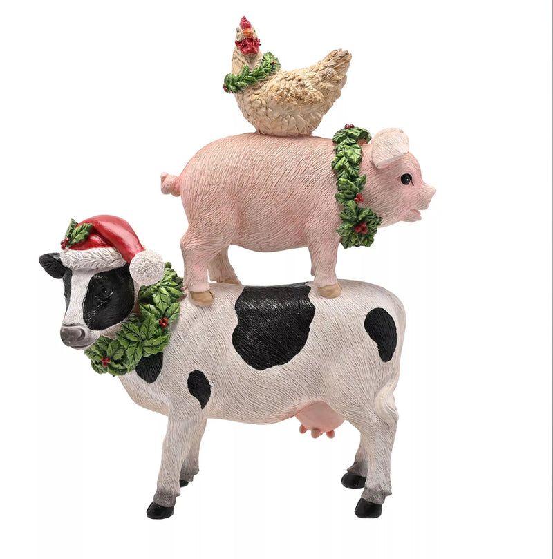WID Resin Christmas On The Farm Animals