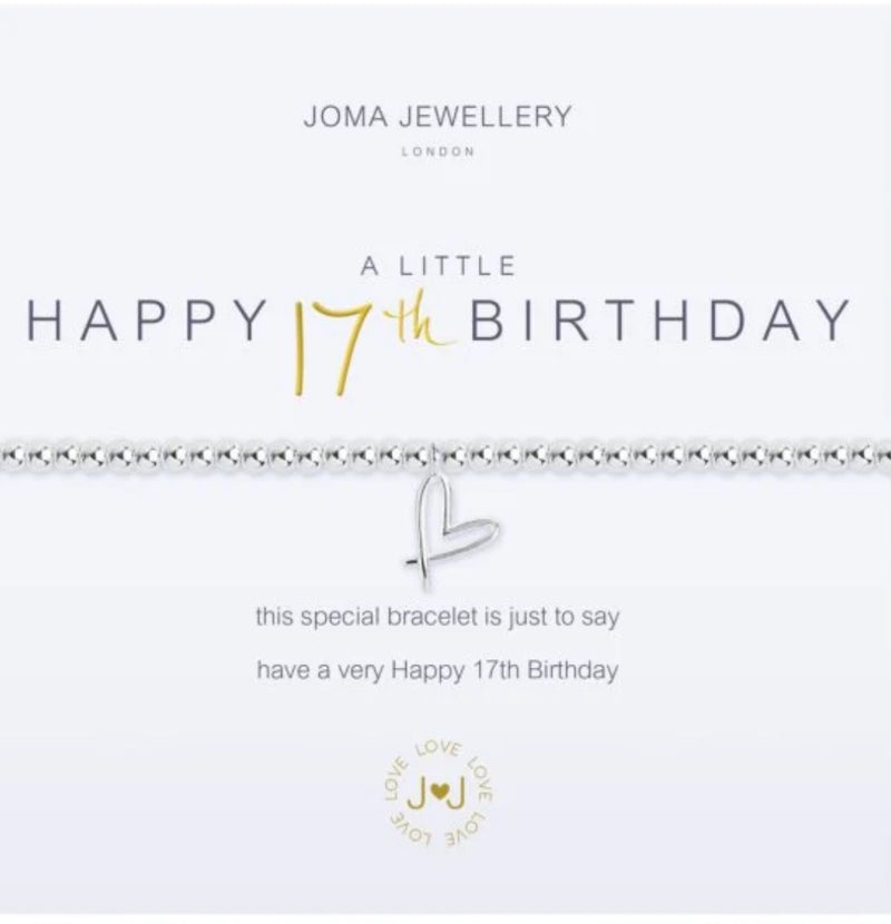 Joma jewellery A little Happy 17th Birthday Silver 2669