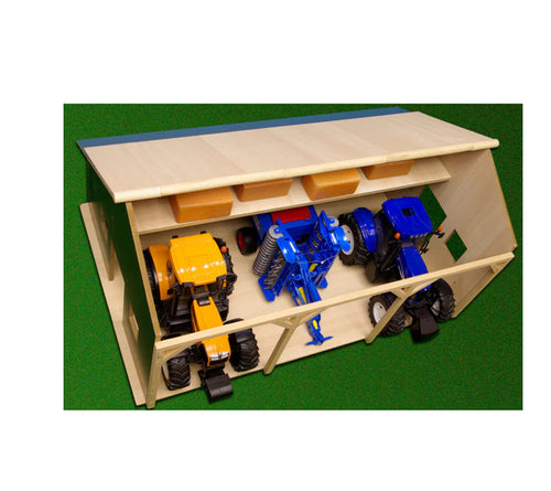 Kids Globe Farm Wood Shed For 3 Tractors